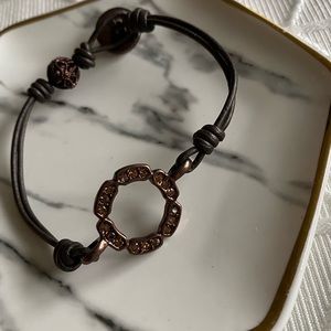 Fossil cord adjustable leather bracelet